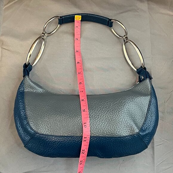 Gray/Blue Colorblock Shoulder with Silver Link Strap Detail, Upcrafted - Picture 4 of 4